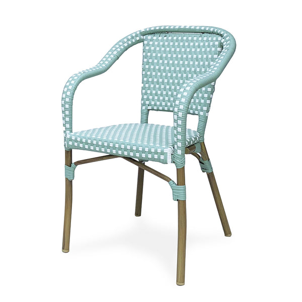 English Elm Bistro Chair Set of 2 French Country Woven Aluminum Outdoor Patio Seating Pair 72906.00LT