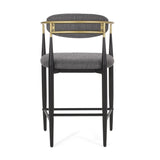 Christopher Knight Home® - Noble House - Elmore Modern Fabric Upholstered Iron 25 Inch Counter Stools (Set Of 2)