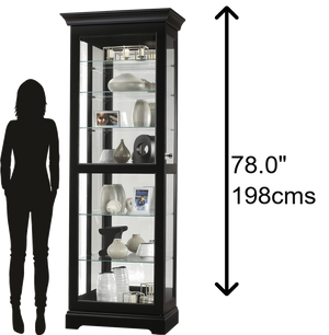Hekman Furniture 680578 Howard Miller Martindale Iii Black Curio Cabinet - Elegant Design & Adjustable Glass Shelves Black Satin Martindale Iii Curio Cabinet 680578