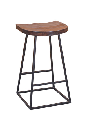 Porter Designs Clement Solid Acacia Wood Bar Stool With Sleek Lines And Comfortable Scooped Seat Gray Wood 07-196-10-2098