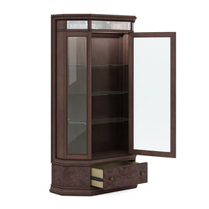 A.R.T. Furniture Revival Display Cabinet - Traditional Napa Mahogany With Adjustable Glass Shelves & Touch Lighting  Rubberwood Solids,Quarter Mahogany Veneer,Glass,Resin,Metal 328240-1730