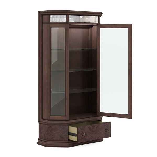 A.R.T. Furniture Revival Display Cabinet - Traditional Napa Mahogany With Adjustable Glass Shelves & Touch Lighting  Rubberwood Solids,Quarter Mahogany Veneer,Glass,Resin,Metal 328240-1730