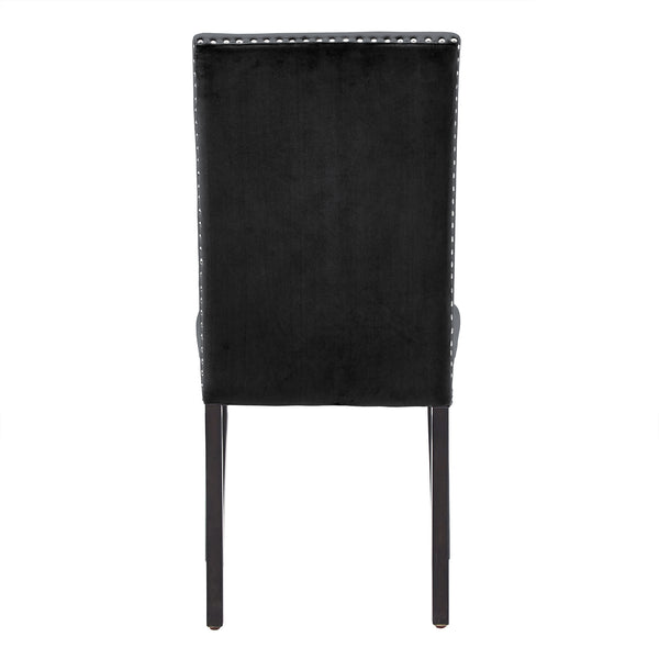 Homelegance By Top-Line Saber Nailhead Velvet Upholstered Chairs (Set of 2) Black Wood