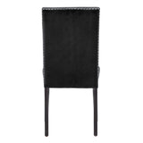 Homelegance By Top-Line Saber Nailhead Velvet Upholstered Chairs (Set of 2) Black Wood