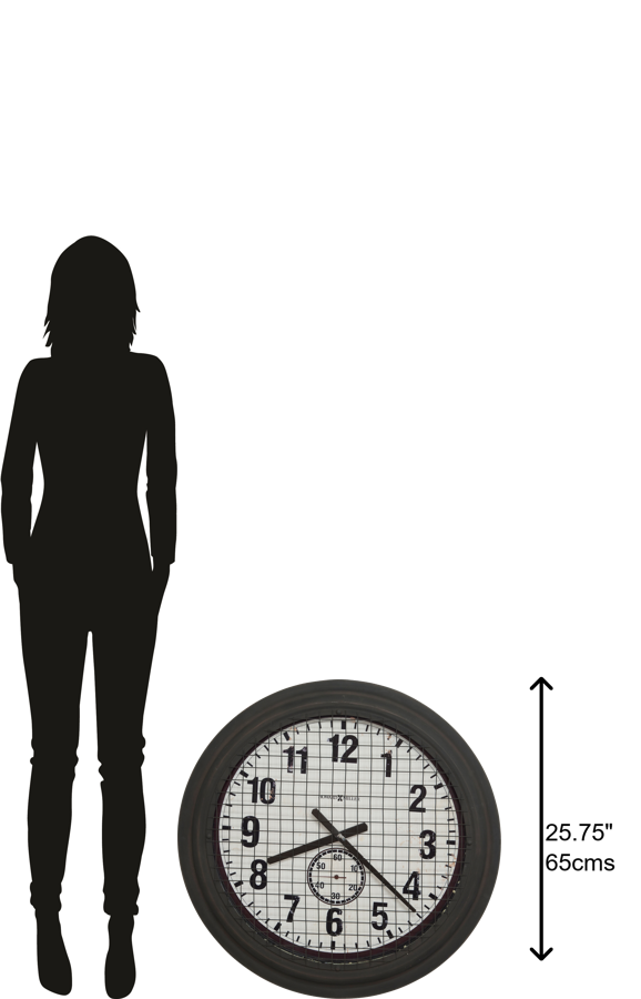 Hekman Furniture 625625 Unique Vintage-inspired Wall Clock With Protective Grate – Oversized Quartz Timepiece Decor  Grid Iron Works Wall Clock 625625