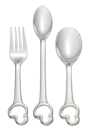 Lenox Oneida Duckling 3 Piece Fine Flatware Baby Set Metallic, STAINLESS METAL F061003AL20