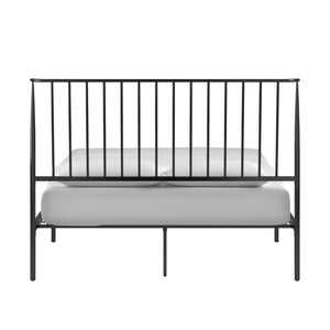 Homelegance By Top-Line Dante Metal Platform Bed with Curved Metal Headboard Black Metal