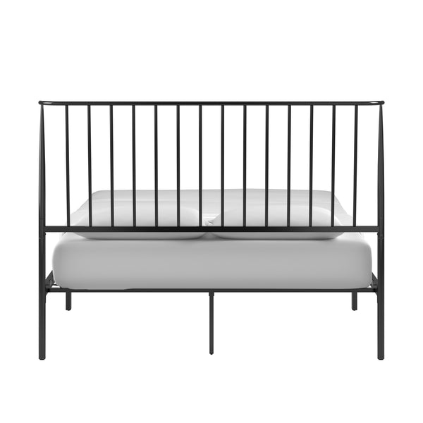 Homelegance By Top-Line Dante Metal Platform Bed with Curved Metal Headboard Black Metal
