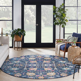 Nourison Passion PSN01 Machine Made Power-loomed Borderless Design Indoor Only Bohemian Transitional Rug Navy, Navy 100% Polypropylene 99446014757