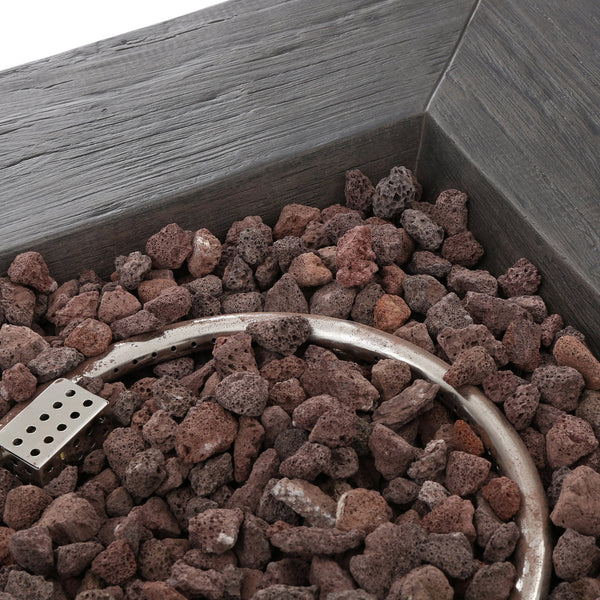 English Elm Anchorage Square Mgo Wood Burning Fire Pit Outdoor Patio Heat 40000 Btu Grey 57551.00GRY-40K