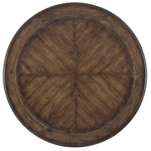 Hooker Furniture Rhapsody 72" Round Dining Table With Urn Pedestal, Distressed Walnut Finish, Seats 8, Timeless Charm Dark Brown 5070-75213