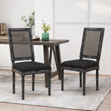 Christopher Knight Home® - Noble House - Regina French Country Wood and Cane Upholstered Dining Chair - Set of 2