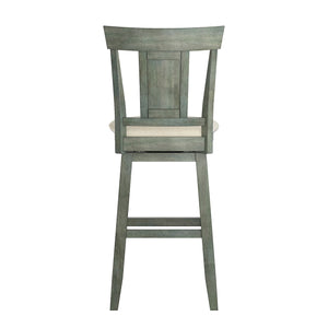 Homelegance By Top-Line Juliette Panel Back Wood Swivel Bar Stool Green Rubberwood