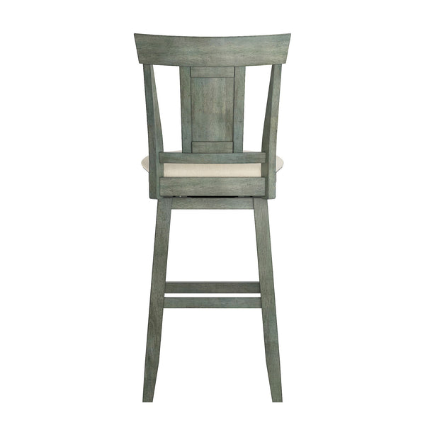 Homelegance By Top-Line Juliette Panel Back Wood Swivel Bar Stool Green Rubberwood