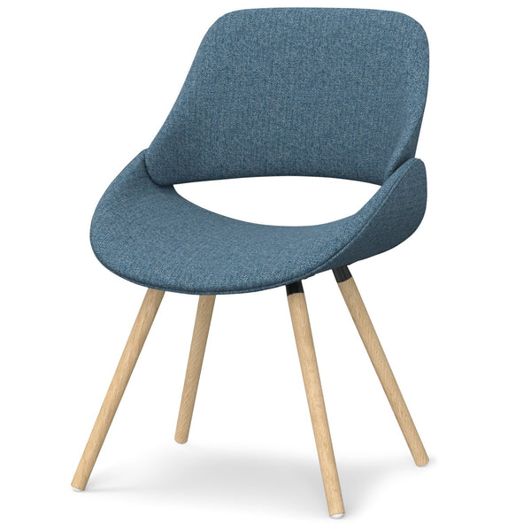 English Elm Malden Bentwood Dining Chair - Denim Blue Comfort With Light Brown Legs For Modern Spaces B136P158895