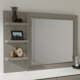 Parker House Pure Modern - Bedroom King Panel Bed With Dresser And Mirror Grey Oak Solids ,Oak Veneers Bpur-3pc-1166-dm