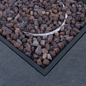 English Elm Stonewall Square Propane Fire Pit Natural Stone Outdoor Patio Gathering Focal Point 61941.00-40K