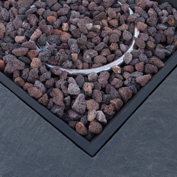 English Elm Stonewall Square Propane Fire Pit Natural Stone Outdoor Patio Gathering Focal Point 61941.00-40K