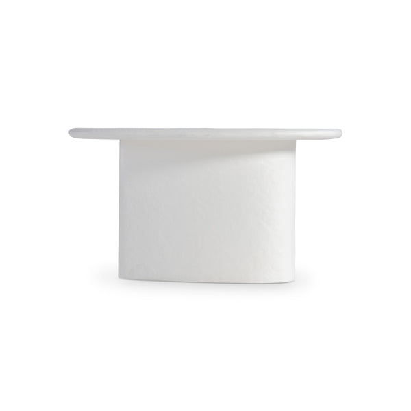 Bernhardt Bernhardt Fresco Outdoor Accent Table Reinvents Patios With Sculptural Grconcrete Design, Chalky White Finish X09111