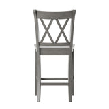 Homelegance By Top-Line Juliette Double X-Back Counter Height Chairs (Set of 2) Grey Rubberwood