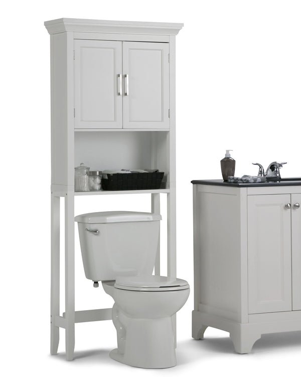 English Elm Avington Space Saver Cabinet - Pure White, Tall & Slim Storage Solution For Small Spaces & Decor B136P158506