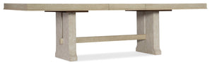 Hooker Furniture Cascade Rectangle Dining Table With 22" Leaf — Modern Farmhouse Taupe Top, Cream Gesso Base, Seats 8–10 6120-75200-80
