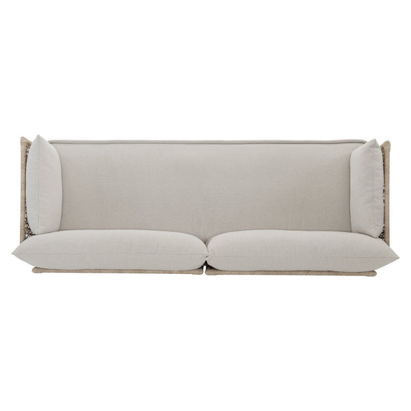 Bernhardt Bernhardt Catalonia Outdoor Sofa — Sun‑Washed Teak & Twisted Abaca Wicker, Performance Fabric, Customizable Comfort - Made to Order O1507A