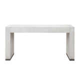 Stone-Textured Writing Desk with Keyboard Tray White with Raffia Palm Finish P301628 Pulaski Furniture