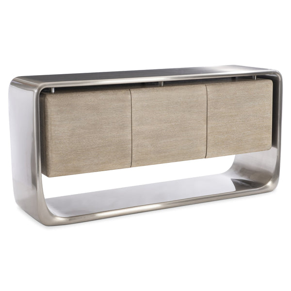 Bernhardt Bernhardt Lomond Buffet With Trevin Oak Case & Tarnished Nickel Stainless Surround, 72" Midcentury Modern Storage 347132