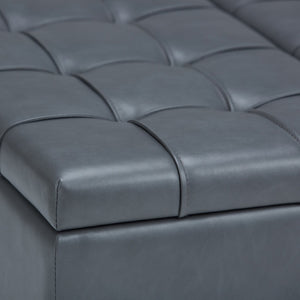 English Elm Harrison Storage Ottoman Coffee Table In Stone Grey - Stylish, Versatile & Family-Friendly Design B136P159148