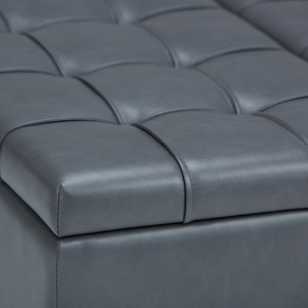 English Elm Harrison Storage Ottoman Coffee Table In Stone Grey - Stylish, Versatile & Family-Friendly Design B136P159148