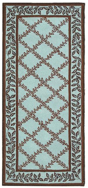 Safavieh Hk230 Hand Hooked  Rug Blue / Brown HK230J-24