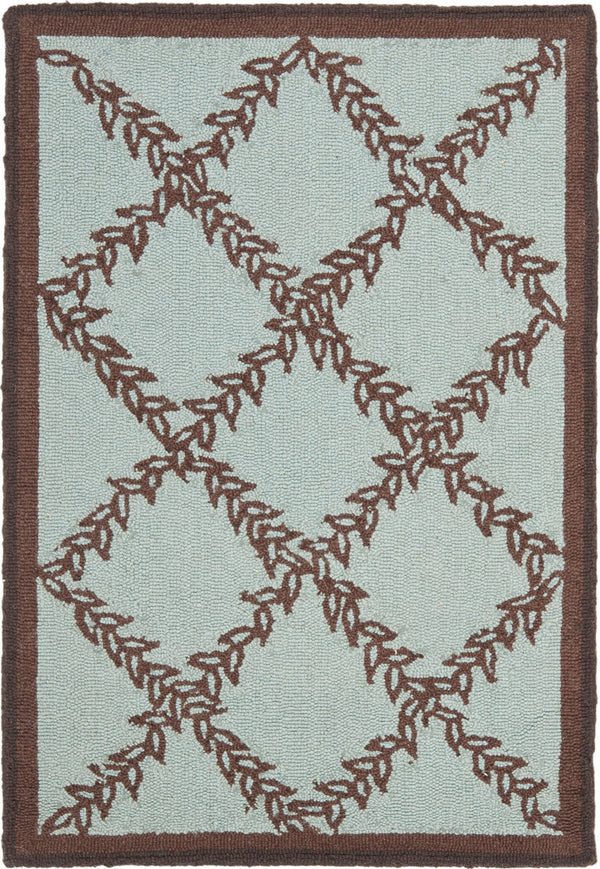 Safavieh Hk230 Hand Hooked  Rug Blue / Brown HK230J-24