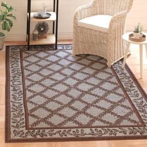 Safavieh Hk230 Hand Hooked  Rug Blue / Brown HK230J-24