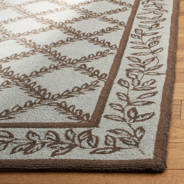 Safavieh Hk230 Hand Hooked  Rug Blue / Brown HK230J-24