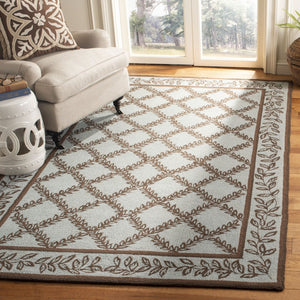 Safavieh Hk230 Hand Hooked  Rug Blue / Brown HK230J-24