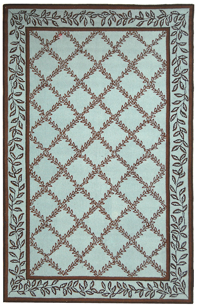 Safavieh Hk230 Hand Hooked  Rug Blue / Brown HK230J-24