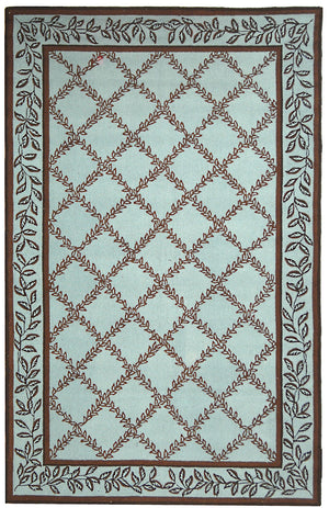 Safavieh Hk230 Hand Hooked  Rug Blue / Brown HK230J-24