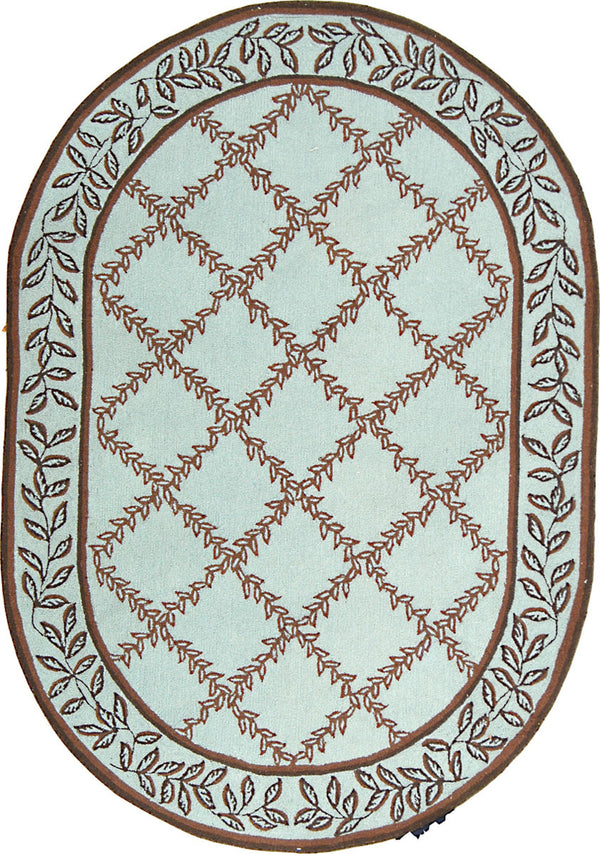 Safavieh Hk230 Hand Hooked  Rug Blue / Brown HK230J-24