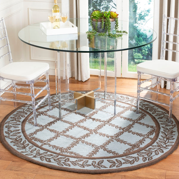 Safavieh Hk230 Hand Hooked  Rug Blue / Brown HK230J-24