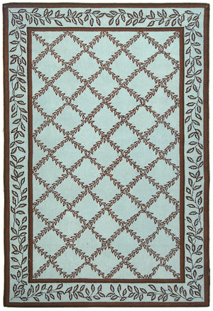 Safavieh Hk230 Hand Hooked  Rug Blue / Brown HK230J-24