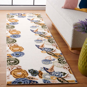 Safavieh Chelsea Hooked Rug 292 HK292 Tufted Floral Rug Ivory / Blue HK292A-6