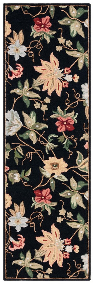 Safavieh Hk311 Hand Hooked  Rug Black 6' x 9' Oval