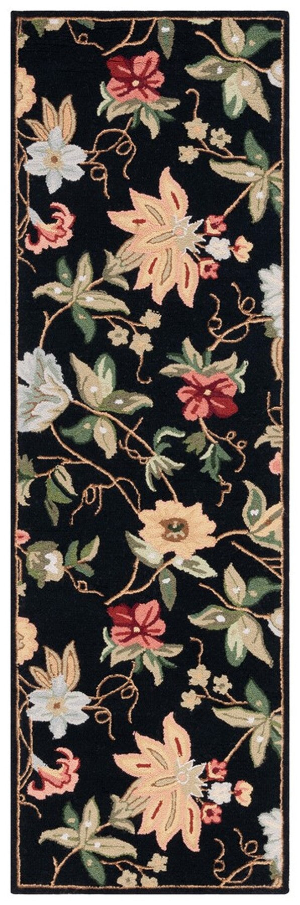 Safavieh Hk311 Hand Hooked  Rug Black 6' x 9' Oval