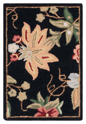 Safavieh Hk311 Hand Hooked  Rug Black 6' x 9' Oval