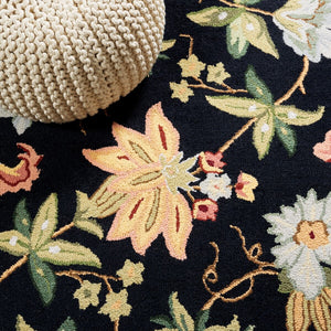 Safavieh Hk311 Hand Hooked  Rug Black 6' x 9' Oval