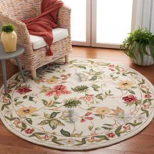 Safavieh Hk311 Hand Hooked  Rug Ivory 8' x 8' Square