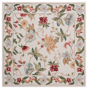 Safavieh Hk311 Hand Hooked  Rug Ivory 8' x 8' Square