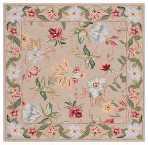 Safavieh Hk311 Hand Hooked  Rug Beige 7' x 7' Square