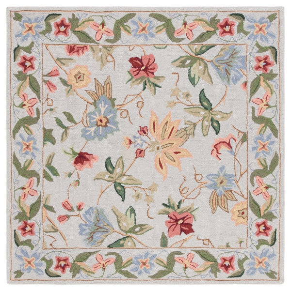 Safavieh Hk311 Hand Hooked  Rug Grey 7' x 7' Square